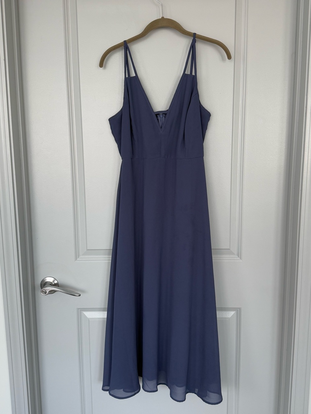 ASOS Sleeveless V-Neck Maxi Dress in Dusty Blue